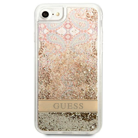 Guess Liquid Glitter Paisley - tok iPhone SE 2022 / SE 2020 / 8 / 7 (arany)