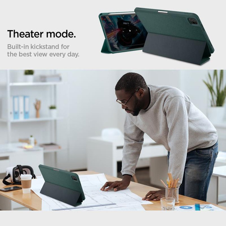 Spigen Urban Fit - Étui pour iPad Pro 11" (M4, 2024) (Midnight Green)