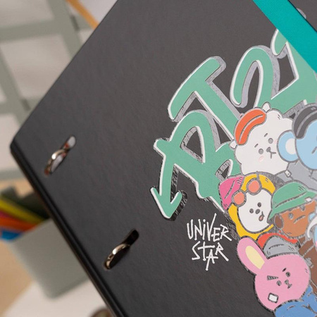 BT21 - Street Mood collection Classeur à anneaux A4 avec feuilles (4 anneaux, élastique)