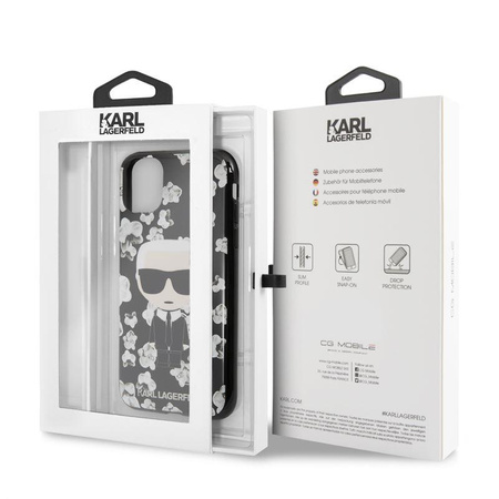 Karl Lagerfeld Iconic Karl Flower - Coque pour iPhone 11 Pro (noir)
