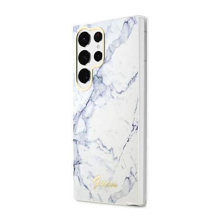 Guess Marble Collection - Étui Samsung Galaxy S23 Ultra (blanc)