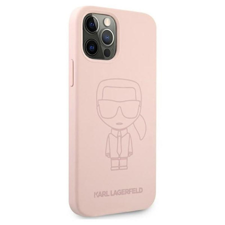 Karl Lagerfeld szilikon Ikonik Outline - iPhone 12 / iPhone 12 Pro tok (rózsaszín)