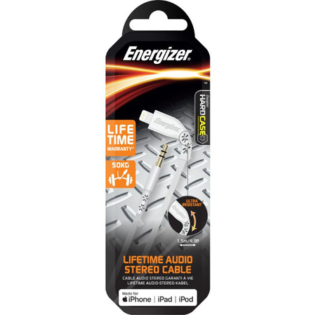 Energizer HardCase - Audio-Buchse 3,5 mm - Lightning MFi-zertifiziertes Kabel 1,5 m EU (Weiß)