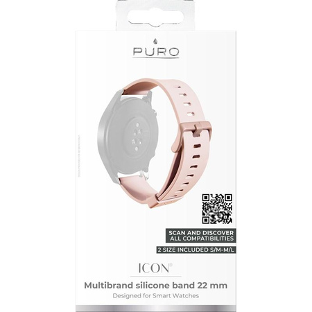 PURO ICON Multibrand Armband - Universal Smartwatch Armband 22 mm (S/M & M/L) (sand pink)