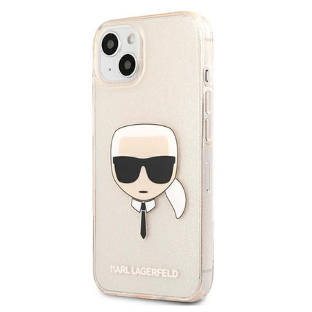 Karl Lagerfeld Karl's Head Glitter - iPhone 13 Mini Tasche (Gold)