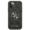 Guess 4G Big Metal Logo - pouzdro pro iPhone 12 / iPhone 12 Pro (šedé)