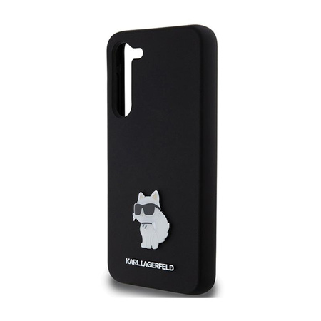 Karl Lagerfeld Silicone Choupette Metal Pin - Etui Samsung Galaxy S24+ (noir)