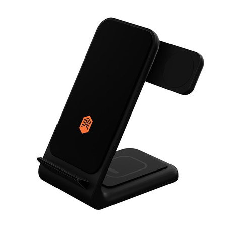 STM ChargeTree Swing - Chargeur sans fil 3-en-1 pour iPhone, AirPods et Apple Watch (noir)