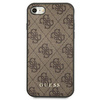 Guess 4G Metall Gold Logo - Hülle für iPhone SE 2022 / SE 2020 / 8 / 7 (braun)