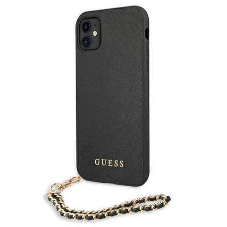 Guess Saffiano Chain - étui pour iPhone 11 (noir)