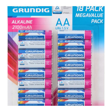 Grundig - Satz Alkalibatterien AA / LR6 1,5V 18 Stück.