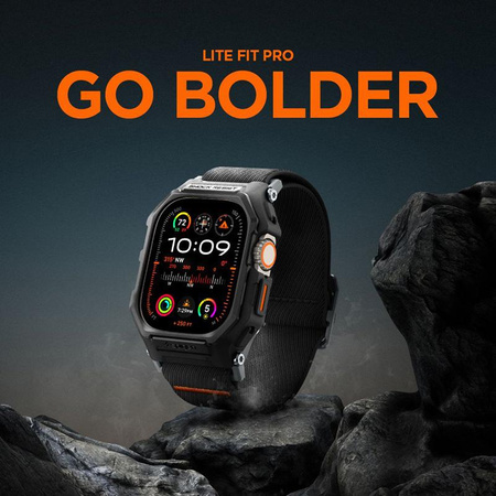 Spigen Lite Fit "Pro" - Pouzdro s řemínkem pro Apple Watch Ultra 1/2 49 mm (Matně černé)