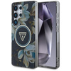 Guess Glitter Flowers Triangle Buttons MagSafe - Case for Samsung Galaxy S25 Ultra (black)