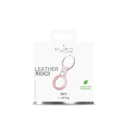 Puro SKY Case - Porte-clés Apple AirTag en cuir écologique (rose sable)