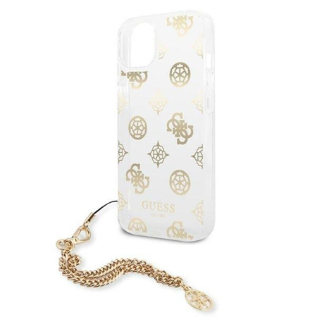 Guess Peony Chain Handle - Etui pour iPhone 13 mini (or)