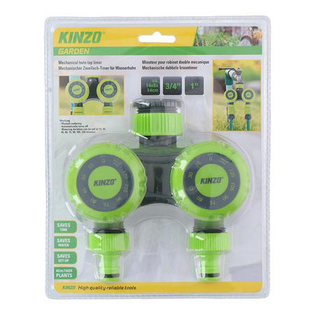 Kinzo - Programmateur d'irrigation, double, 0-120 min