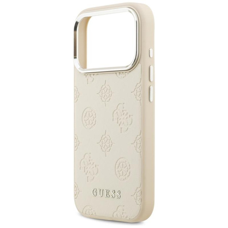 ETUI DO IPHONE 17 PRO do MAGSAFE GUESS ORYGINALNE BEŻOWE SKÓRZANE MODNE