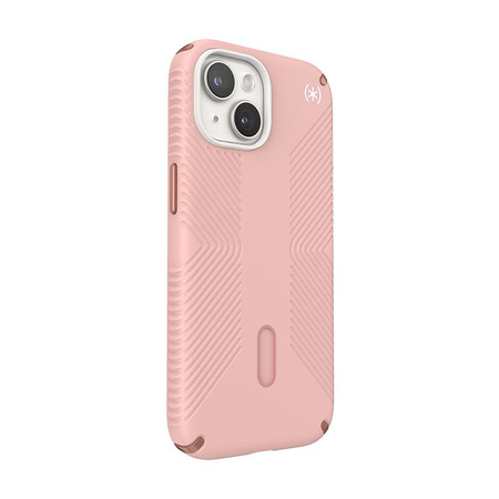 Speck Presidio2 Grip ClickLock & MagSafe - Coque iPhone 15 / iPhone 14 / iPhone 13 (Dahlia Pink/Rose Copper)