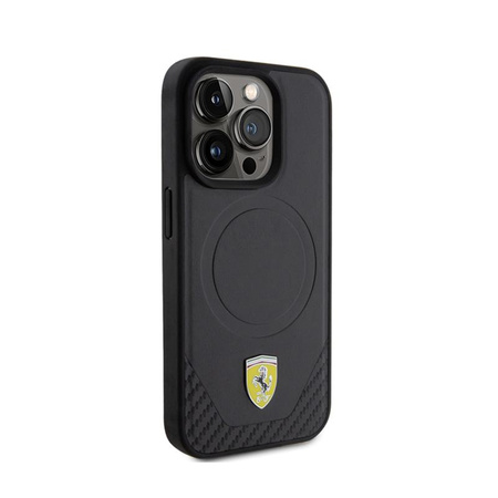 Ferrari Carbon Metal Logo MagSafe - iPhone 15 Pro Case (black)