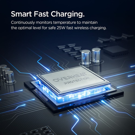 Spigen Essential EV25MFAQ – Magnetische Lüftungshalterung mit kabellosem Laden 25W MagSafe Qi2.2 (Schwarz)