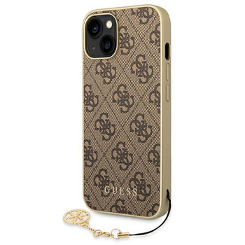 Guess 4G Charms Collection - pouzdro na iPhone 14 (hnědé)
