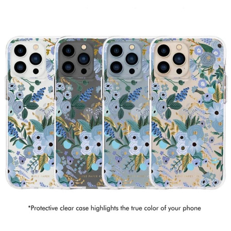 Rifle Paper Clear - iPhone 13 Pro Case (Garden Party Blue)