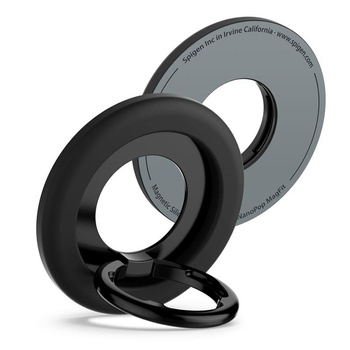 Spigen Nano Pop MagSafe Phone Ring - Magnetischer Fingerhalter mit Standfunktion (Schwarz Sesam)