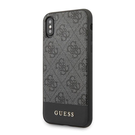 Guess 4G Bottom Stripe Kollektion - iPhone Xs / X Tasche (grau)