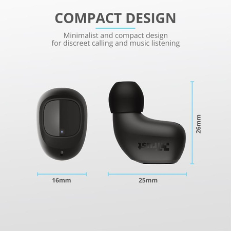 Trust Nika Compact - Bluetooth vezeték nélküli fejhallgató (fekete)