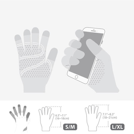 Gants pour écran tactile Moshi Digits - Gants pour écran tactile de smartphone (L) (gris foncé)