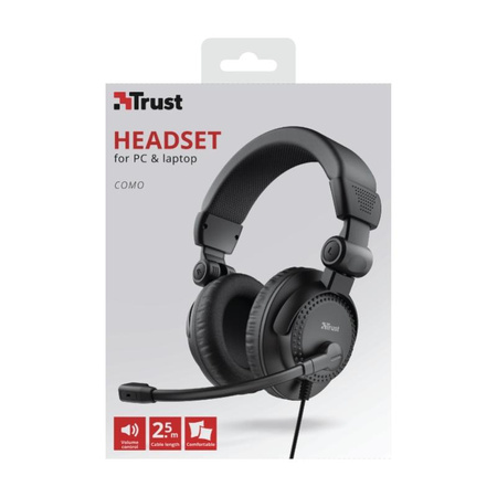 Trust Como - Casque d'écoute avec microphone (Noir)