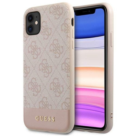 Guess 4G Bottom Stripe Collection - pouzdro pro iPhone 11 (růžové)