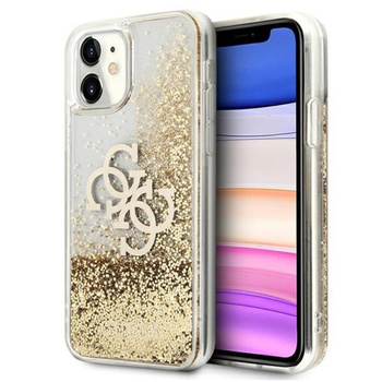Guess Liquid Glitter 4G Big Logo - iPhone 11 Hülle (Gold)