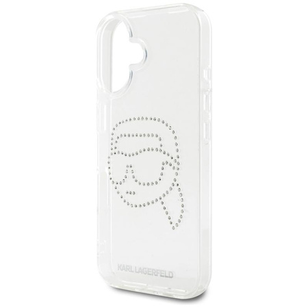 Karl Lagerfeld IML Rhinestones Karl Head - Hülle für iPhone 16 (Transparent)