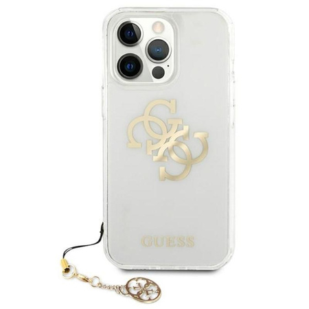 Guess 4G Big Logo Charm Gold- iPhone 13 Pro Case (gold charms)