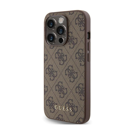 Guess 4G Metal Gold Logo - Coque iPhone 15 Pro (marron)