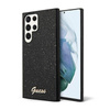 Guess Glitter Flakes Metal Logo Case - Case for Samsung Galaxy S24 Ultra (Black)
