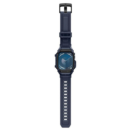 Spigen Rugged Armor Pro - Bracelet avec étui pour Apple Watch 10 46 mm (Bleu marine)