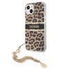 Guess Leopardí zlatý řetízek - pouzdro pro iPhone 13 Mini