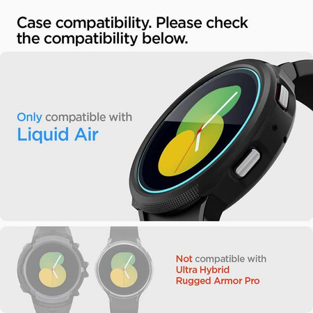 Spigen GLAS.TR EZ FIT - gehärtetes Glas für Samsung Galaxy Watch 4 / 5 44 mm (2 Stück)