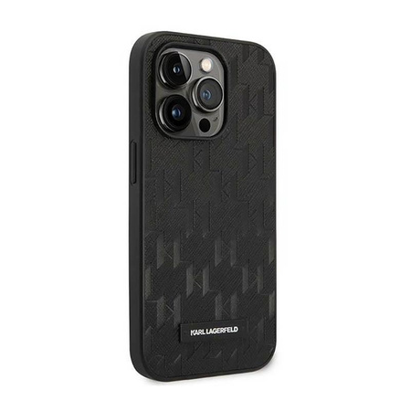 Karl Lagerfeld Saffiano Mono Metal Logo - pouzdro pro iPhone 14 Pro (černé)