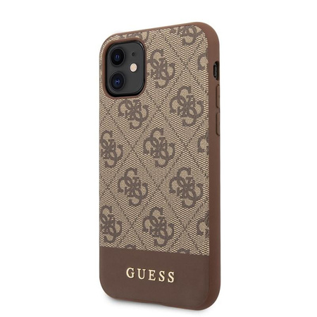 Collection 4G Bottom Stripe de Guess - Coque pour iPhone 11 (marron)