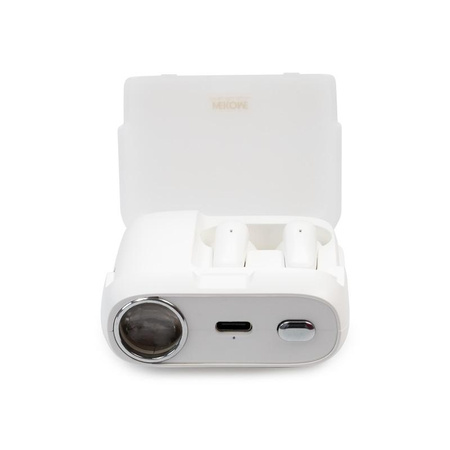 WEKOME S28 Pop Digital Series - bezdrátová sluchátka Bluetooth V5.3 TWS s nabíjecím pouzdrem s funkcí projektoru (bílá)