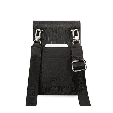 Karl Lagerfeld Monogram Plate Wallet Phone Bag - okostelefon és kiegészítő táska (fekete)