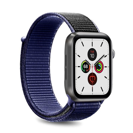PURO Nylon - Bracelet pour Apple Watch 42/44/45 mm (Navy/Black)