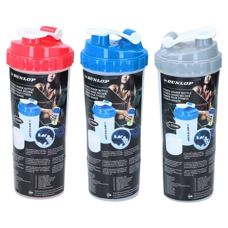 Dunlop - Bouteille de sport Shaker avec fermeture pratique 550 ml (bleu)