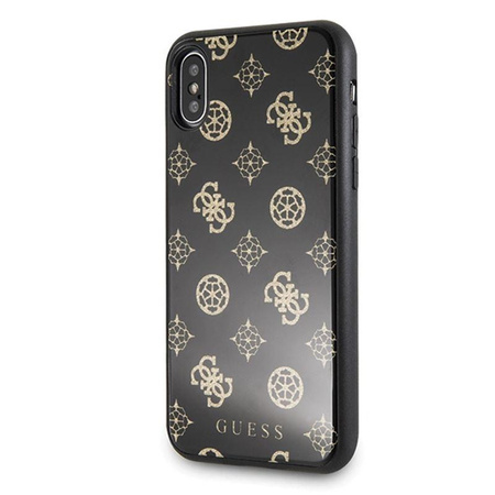 Guess Dupla rétegű csillogó tok Peony G - iPhone Xs / X tok (fekete)