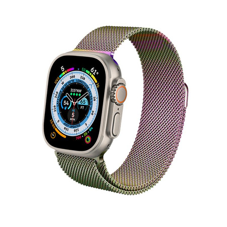 Crong Milano Steel - Řemínek z nerezové oceli pro Apple Watch 38/40/41/42 mm (duhový)