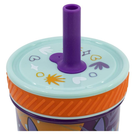 Disney Stitch – Kippsicherer Becher mit Silikonstrohhalm aus der Aloha-Kollektion, 370 ml