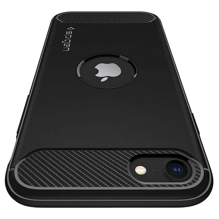 Spigen Rugged Armor - Tasche iPhone SE 2022 / SE 2020 / 8 / 7 (Schwarz)